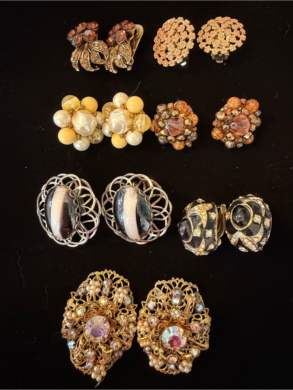 Lot of 7 Costume Clip On Earings
